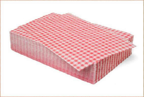 5kg pack 250 x 380mm Duplex red gingham food wrapping