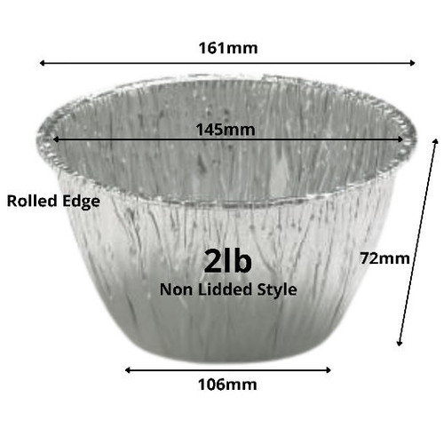 2lb size Aluminium Foil Pudding Basins ( see qty options )