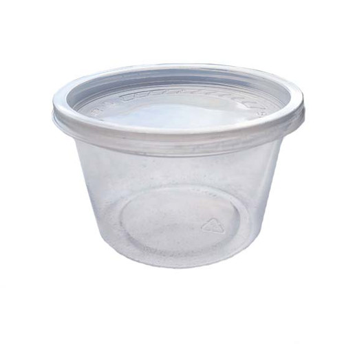 Case of 250 - 16oz Round Clear Microlite Tub and Lid   