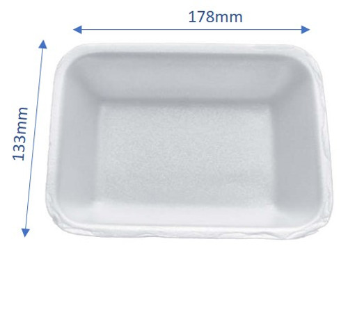 Pack x 250 ED2 White Deep eps trays ( 178 x 133 x 35mm )