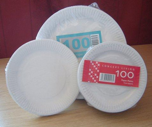 Pack x 100 - 15cm 6" paper plates"