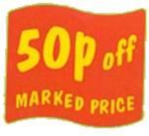 Roll - 50p off marked price labels 1,000's