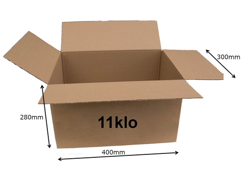 Pack x 100 11klo Cardboard box 400 x 300 x 280mm 