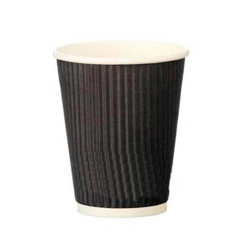 12oz / 34cl Black Ripple Hot Cups