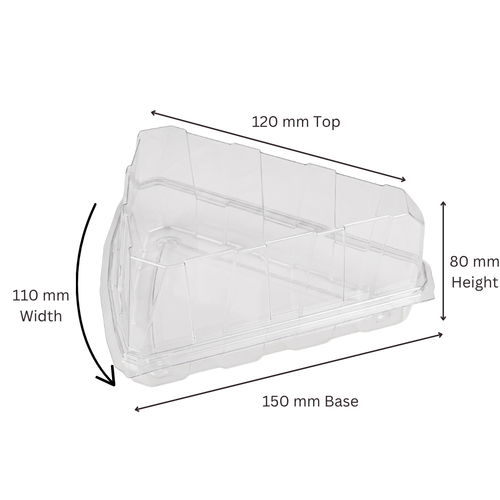 Deep Cake Slice 1/8 Hinged Container Depth 80mm