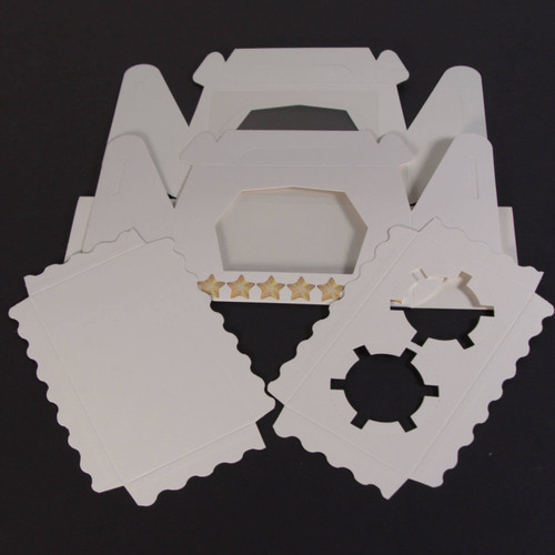 Pack x 10  Twin  Cardboard White Cupcake Boxes