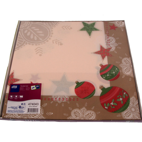 Pack x 10 Tork Textile Feel Joyful Christmas Quality Slip covers 80 x 80cm 