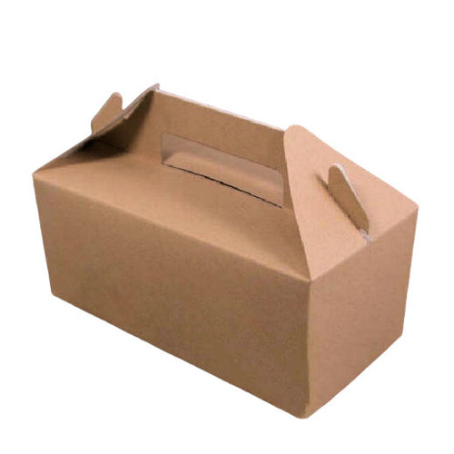 Pack x 10 Childrens Cardboard meal boxes Plain Kraft 125mm x 120mm x 95mm