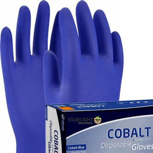 Blue Heavy Duty Powder Free Nitrile Disposable Gloves ( range of sizes )