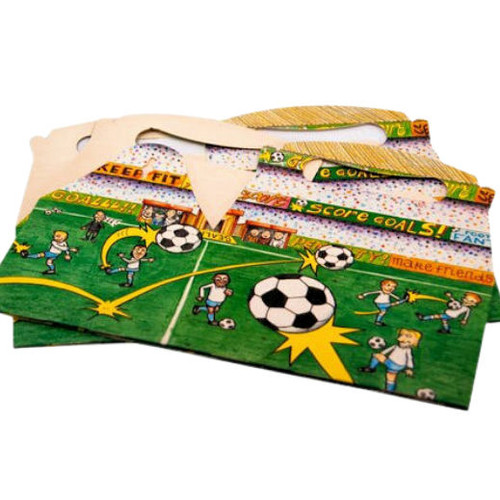 Pack x 10 Childrens Cardboard meal boxes printed Football