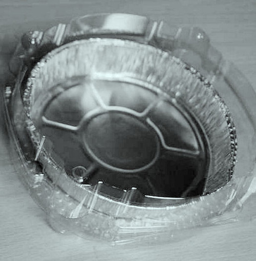 Cake Container, Hinged clear flan case, Bakery Container