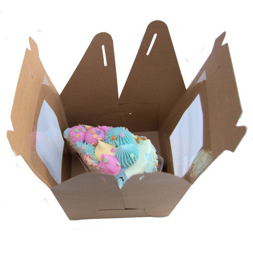 Gateaux Cardboard Brown Cake box with window / tray / board Gateaux Cardboard Brown Cake box with window / tray / board