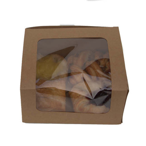 Cardboard kraft Window Bakery Box 140x 125 x 72mm ( see qty options )