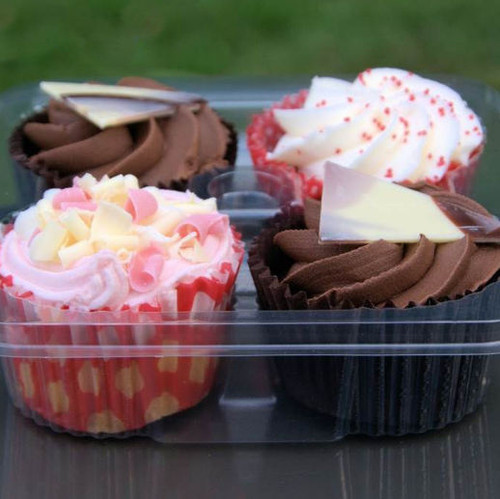 Pack x 25 4 Cupcake SPECIAL OFFER Hinged Bakery Container