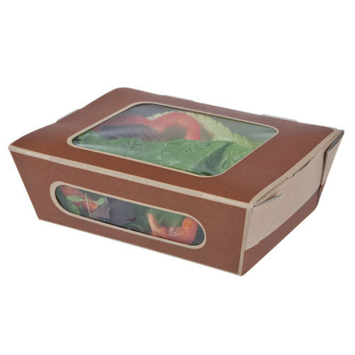 Small Brown Cardboard Food Container  with window 200 x 140 x 50mm
