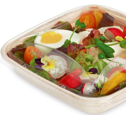 750ml Compostable Pulp base and 100% Recyclable Lid  Food Containers