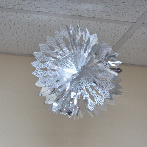 Silver Round Foil Decoration 30cm dia 