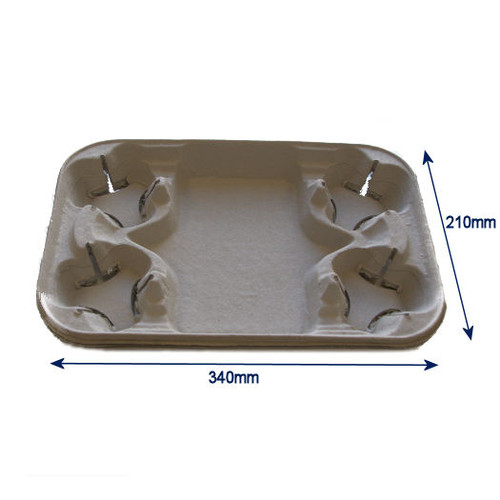 Pack x 50 Disposable  4 Cup Moulded Carry Trays 340 x 210mm Limited Stock