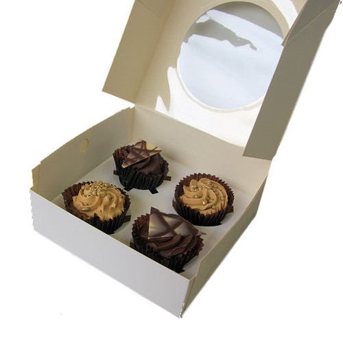 Pack x 20 - 4 Cupcake or 9 Mini Cupcake box with window White