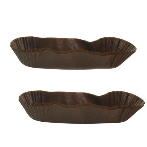 Chocolate Brown Oblong Cake Case 115 x 32 x 25mm