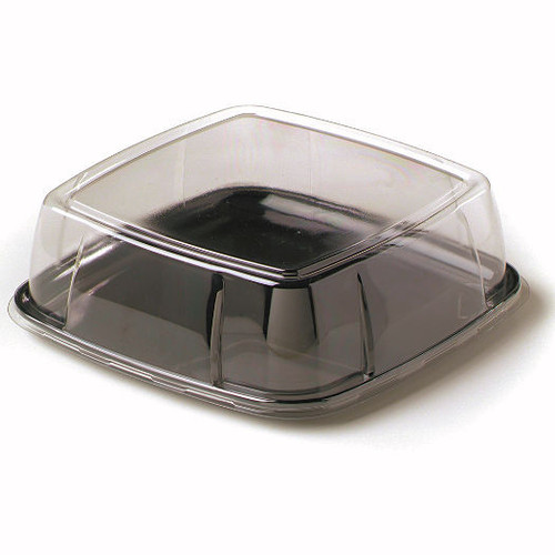Case x 50 Square 300 x 300 x 55mm Black Base and Clear Lid Platters Case x 50 Square 300 x 300 x 55mm Black Base and Clear Lid Platters