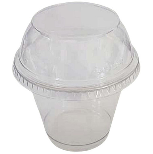 Crystal Clear High Quality 9/10oz Desert -Squat Smoothie tub and Dome lid NO HOLE ( see qty options )