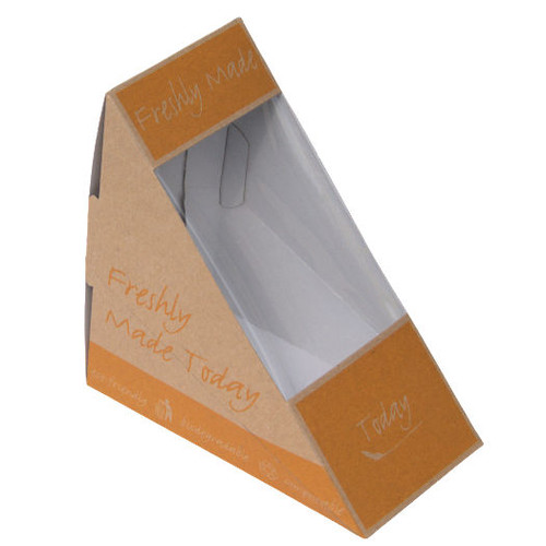 Pack x 50 Cardboard Deepfill 70mm Printed ORANGE Freshly Made wedges