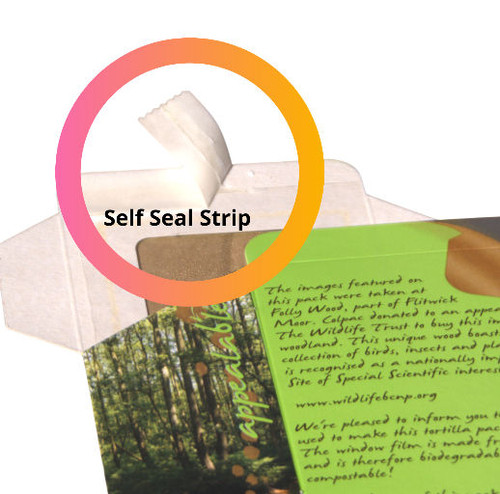  SELF SEAL Fern Compostable Tortilla Wrap boxes Pack x 50