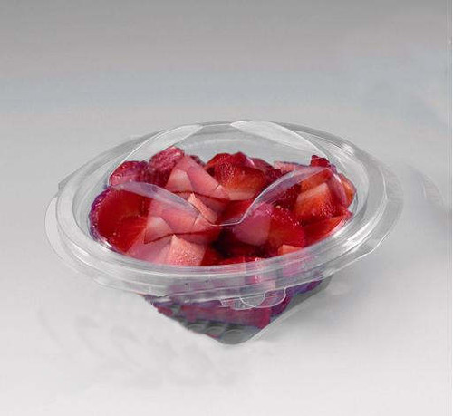 370ml Oval Hinged Lid salad Container with spork (see qty options )