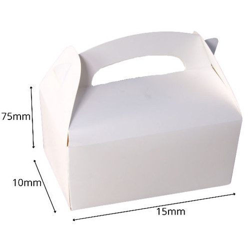 Pack x 10 Childrens Cardboard meal boxes Small Plain White