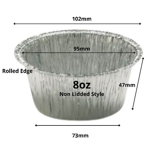 8oz size Aluminium Foil Pudding Basin ( see qty options )