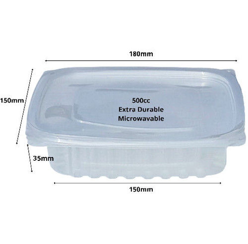 Pack x 50 - SP500 High Quality 500cc microwave containers & lids ( see qty options )