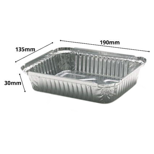 7.5"x 5.5"x 1.5" ( 190 x 135 x 35mm ) Medium Oblong Foil Containers Specials ( Case of 50 )