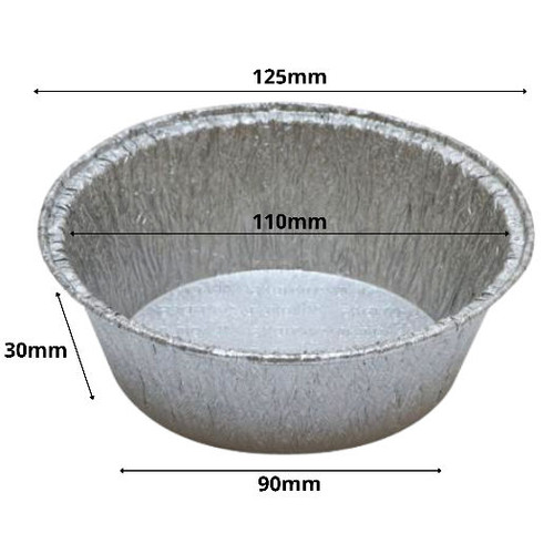 Pack x 167 5" Lanced Round Aluminium Foil 125mm top dia depth 30mm Specials ( Pack x 167 )