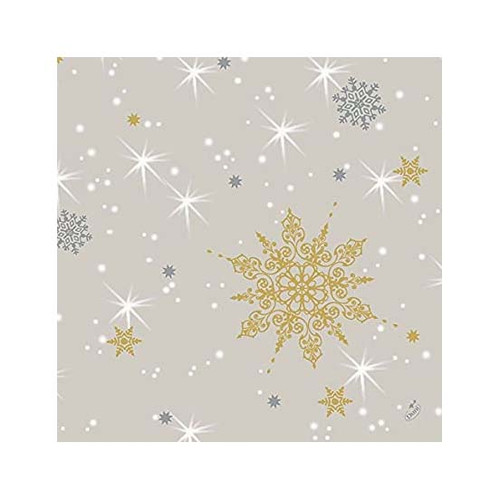 Duni GLANCE 40 x 40 cm 3ply Gold Silver Snowflake Napkins - Pack of 250