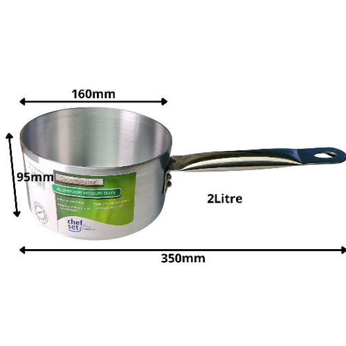 Professional Aluminium Cookware Medium Duty PAN 160mm dia 2 Litre