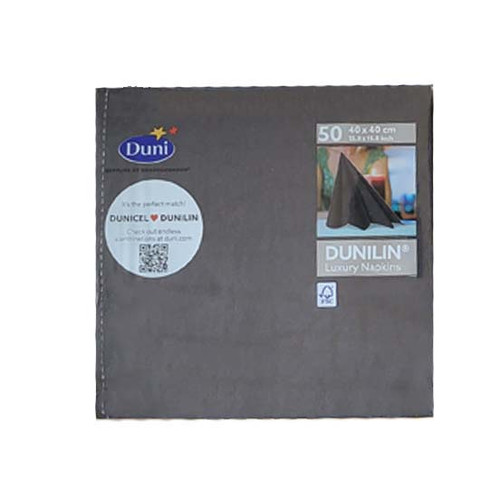 Dunilin Black Napkins 40cm - Pack of 50