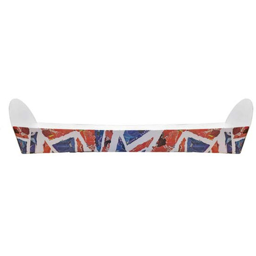 Pack of 50 Union Jack design Waxed Lined Cardboard Baguette trays 270 x 100 x 30mm 