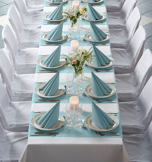 Pack x 60 Dunisoft Mint Blue 40 x 40cm Airlaid Dinner Napkins