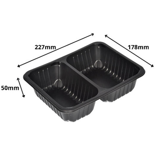 Large   2 Compartment  1100ml Microwavable base and lid 