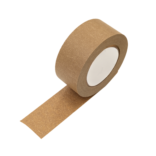 Roll x 50mm x 50mt Self-adhesive Solvent based paper kraft tape - each