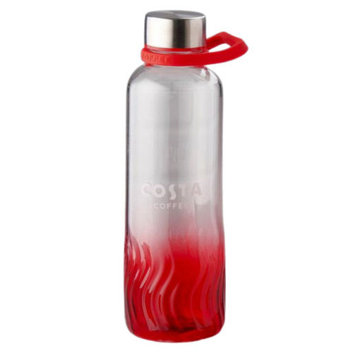 Costa 18oz Borosilicate Glass Bottle with stainless steel lid
