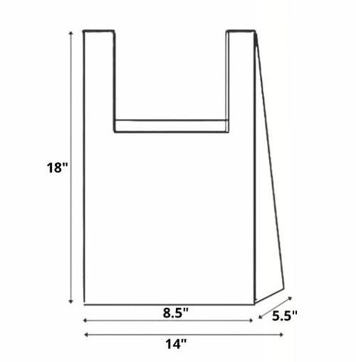 8.5"x 14"x 18" Plastic Free Biodegradable & Compostable  Vest Carriers  ( Pack x 200 )