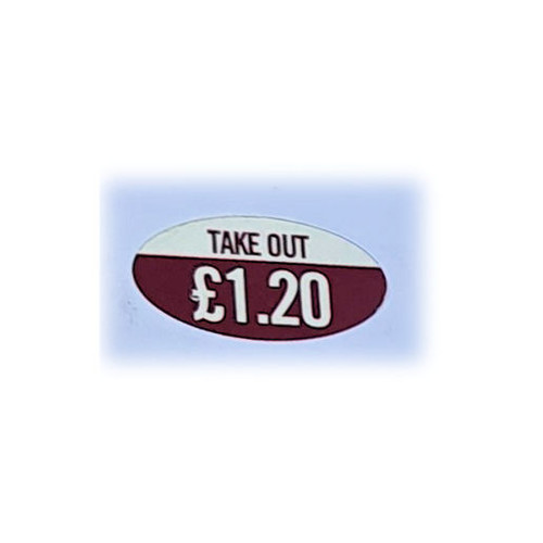 Roll x 1,000  Takeout Pricing Labels £ ( Choose price )