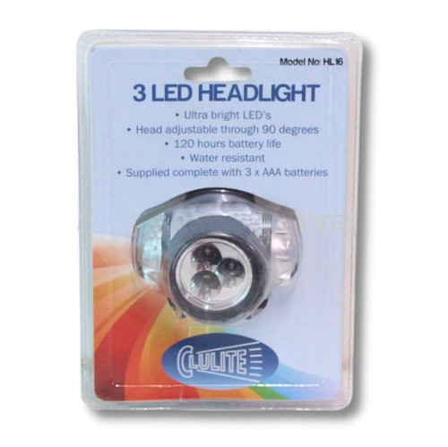 Clulite 3 LED Head Light Torch HL16 Clearance Price