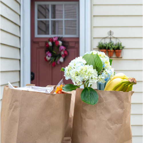 Takeaway block bottom Kraft Bags ( 25 x 14 x 40cm )10"x 5.4"x 16" - Pack x 100 