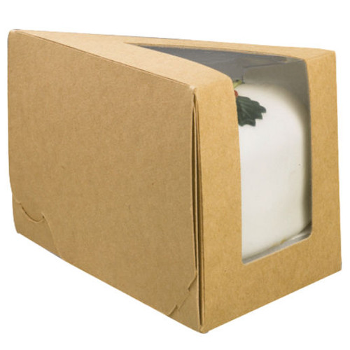 Pack x 50 Large Kraft Cake Slice Box 155 x 85 x 90mm