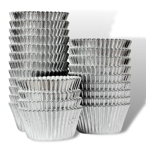 Silver Foil Baking Cases for Cupcakes and Muffins 51 x 38mm ( Pack x 375 )