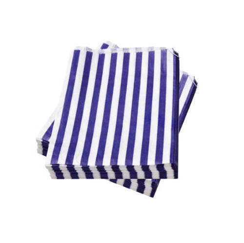 5" x 7" (125 X 175mm ) Blue Candy Stripe Paper Bags