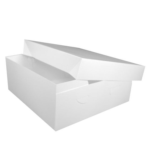 2 Piece quality white Cake  Box 13”x 13” x 6”  325 x 325 x 150mm  ( Pack of 5 )